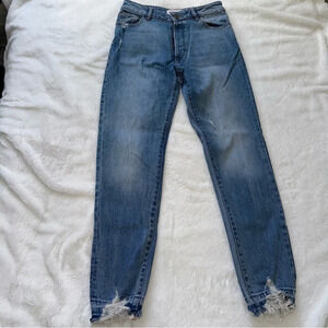 DL1961 Bella High Rise Jeans Straight Distressed Raw Hem 26 Quiet Luxury Denim‎